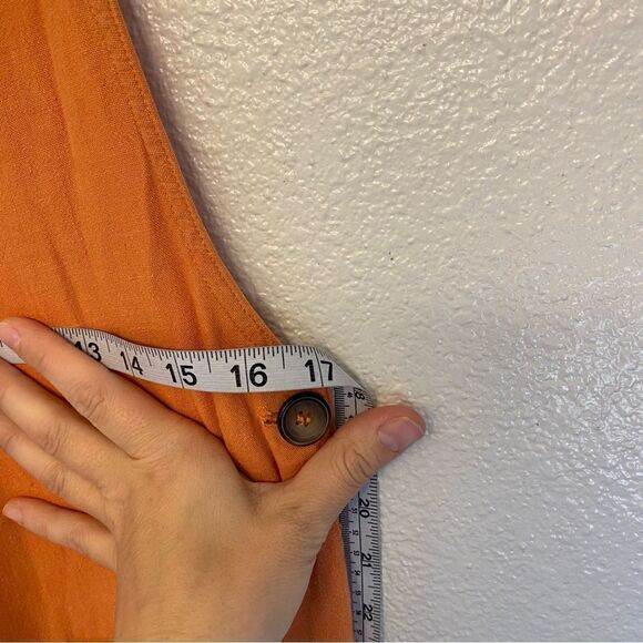 Sisstr Evolution Dessi linen lagenlook boho jumpsuit overalls wide leg orange L - Picture 11 of 14